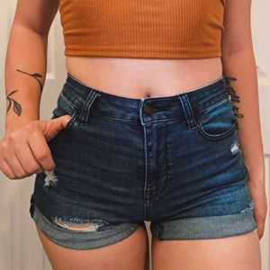 PacSun Dark Wash Stretchy Shorts